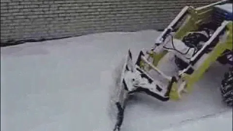 Уборка снега. Погрузчик ФГП-0,5 с отвалом
