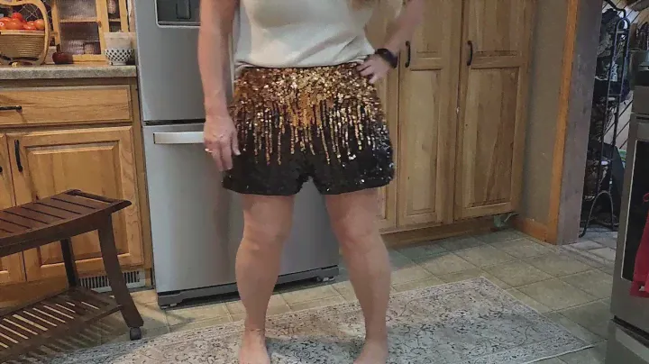 Try On | Women's Sequin Shorts Sparkly Stretchy Night Out Party High Waisted Shorts | Party Time